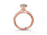 Rose gold Fancy Green Oval  Solitaire Beaded Band Six-Prong Setting_3