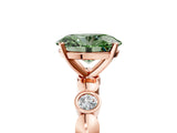 Rose gold Fancy Green Oval  Solitaire Bezel-Set Diamond Ring with Beaded Band and Four-Prong Setting_37