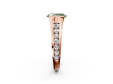 Rose gold Fancy Green Oval  Solitaire Bezel-Set Diamond Ring with Channel-Set Band_39