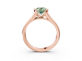 Rose gold Fancy Green Oval  Solitaire Bezel-Set Diamond Ring with Channel-Set Band_40