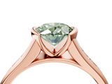 Rose gold Fancy Green Oval  Solitaire Bezel-Set Diamond Ring with Channel-Set Band_41