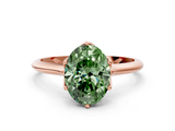 Rose gold Fancy Green Oval  Solitaire Cathedral Diamond Ring with Six-Prong Setting_16