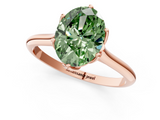 Rose gold Fancy Green Oval  Solitaire Cathedral Diamond Ring with Six-Prong Setting_17