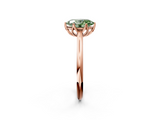 Rose gold Fancy Green Oval  Solitaire Cathedral Diamond Ring with Six-Prong Setting_18