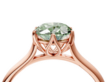 Rose gold Fancy Green Oval  Solitaire Cathedral Diamond Ring with Six-Prong Setting_20