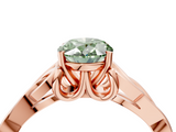 Rose gold Fancy Green Oval  Solitaire Celtic Knot Engagement Ring with Four-Prong Setting_65