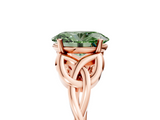 Rose gold Fancy Green Oval  Solitaire Celtic Knot Engagement Ring with Four-Prong Setting_66