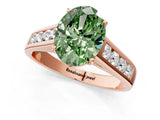 Rose gold Fancy Green Oval  Solitaire Channel-Set Diamond Engagement Ring with Four-Prong Setting_33