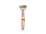 Rose gold Fancy Green Oval  Solitaire Channel-Set Diamond Engagement Ring with Four-Prong Setting_34