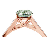 Rose gold Fancy Green Oval  Solitaire Channel-Set Diamond Engagement Ring with Four-Prong Setting_36