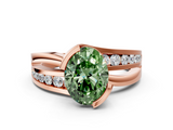 Rose gold Fancy Green Oval  Solitaire Channel-Set Split Shank Ring with Tension Prong Setting_3