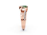 Rose gold Fancy Green Oval  Solitaire Channel-Set Split Shank Ring with Tension Prong Setting_5