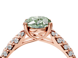 Rose gold Fancy Green Oval  Solitaire Chevron Pave Diamond Engagement Ring with Six-Prong Setting_7