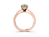 Rose gold Fancy Green Oval  Solitaire Diamond Engagement Ring with Four-Prong Setting on a Classic Band_6