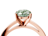Rose gold Fancy Green Oval  Solitaire Diamond Engagement Ring with Four-Prong Setting on a Classic Band_7