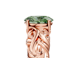 Rose gold Fancy Green Oval  Solitaire Diamond Leaf Vine Band with Prong Setting_33