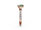 Rose gold Fancy Green Oval  Solitaire Diamond Pavé Band with Four-Prong Setting_30