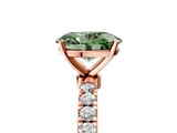 Rose gold Fancy Green Oval  Solitaire Diamond Pavé Band with Four-Prong Setting_33