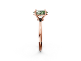Rose gold Fancy Green Oval  Solitaire Diamond Ring with 4-Prong Setting on a Classic Band_5