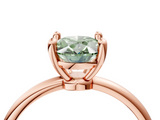 Rose gold Fancy Green Oval  Solitaire Diamond Ring with 4-Prong Setting on a Classic Band_7