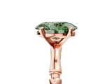 Rose gold Fancy Green Oval  Solitaire Diamond Ring with Bamboo Band and Four-Prong Setting_67