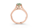 Rose gold Fancy Green Oval  Solitaire Diamond Ring with Cathedral Band and Four-Prong Setting_67