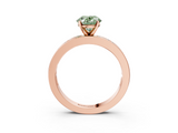 Rose gold Fancy Green Oval  Solitaire Diamond Ring with Channel-Set Baguette Band and Four-Prong Setting_88