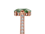 Rose gold Fancy Green Oval  Solitaire Diamond Ring with Channel Set Band and Bezel Prong Setting_55