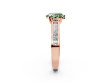 Rose gold Fancy Green Oval  Solitaire Diamond Ring with Channel-Set Band and Four-Prong Setting_5