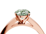 Rose gold Fancy Green Oval  Solitaire Diamond Ring with Channel-Set Band and Four-Prong Setting_7