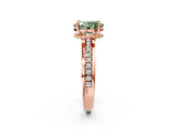 Rose gold Fancy Green Oval  Solitaire Diamond Ring with Channel Set Band and Six-Prong Setting_50