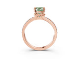 Rose gold Fancy Green Oval  Solitaire Diamond Ring with Channel Set Band and Six-Prong Setting_51