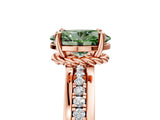 Rose gold Fancy Green Oval  Solitaire Diamond Ring with Channel Set Band and Six-Prong Setting_53