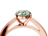Rose gold Fancy Green Oval  Solitaire Diamond Ring with Four-Prong Setting and Classic Band_7