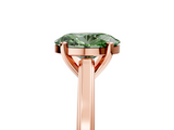 Rose gold Fancy Green Oval  Solitaire Diamond Ring with Four-Prong Setting and Classic Band_8