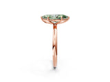 Rose gold Fancy Green Oval  Solitaire Diamond Ring with Four-Prong Setting on a Plain Band_22