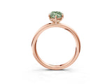 Rose gold Fancy Green Oval  Solitaire Diamond Ring with Four-Prong Setting on a Plain Band_23