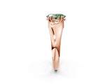 Rose gold Fancy Green Oval  Solitaire Diamond Ring with Six-Prong Cathedral Setting_34