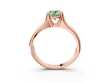 Rose gold Fancy Green Oval  Solitaire Diamond Ring with Six-Prong Cathedral Setting_35