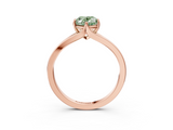 Rose gold Fancy Green Oval  Solitaire Diamond Ring with Six-Prong Setting and Tapered Band_20