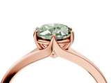 Rose gold Fancy Green Oval  Solitaire Diamond Ring with Six-Prong Setting and Tapered Band_21