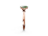Rose gold Fancy Green Oval  Solitaire Diamond Ring with Six-Prong Setting on a Classic Band 2