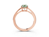 Rose gold Fancy Green Oval  Solitaire Diamond Ring with Split Shank and Four-Prong Setting_15