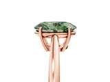 Rose gold Fancy Green Oval  Solitaire Diamond Ring with Split Shank and Four-Prong Setting_17