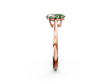 Rose gold Fancy Green Oval  Solitaire Diamond Ring with Split Shank and Four-Prong Setting_21