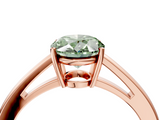 Rose gold Fancy Green Oval  Solitaire Diamond Ring with Split Shank and Four-Prong Setting_23