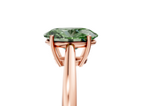 Rose gold Fancy Green Oval  Solitaire Diamond Ring with Split Shank and Four-Prong Setting_24
