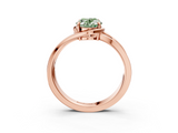Rose gold Fancy Green Oval  Solitaire Diamond Ring with Split Shank and Prong Setting_44