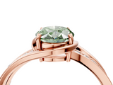 Rose gold Fancy Green Oval  Solitaire Diamond Ring with Split Shank and Prong Setting_45