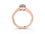 Rose gold Fancy Green Oval  Solitaire Diamond Ring with Tapered Band and Four-Prong Setting_52
